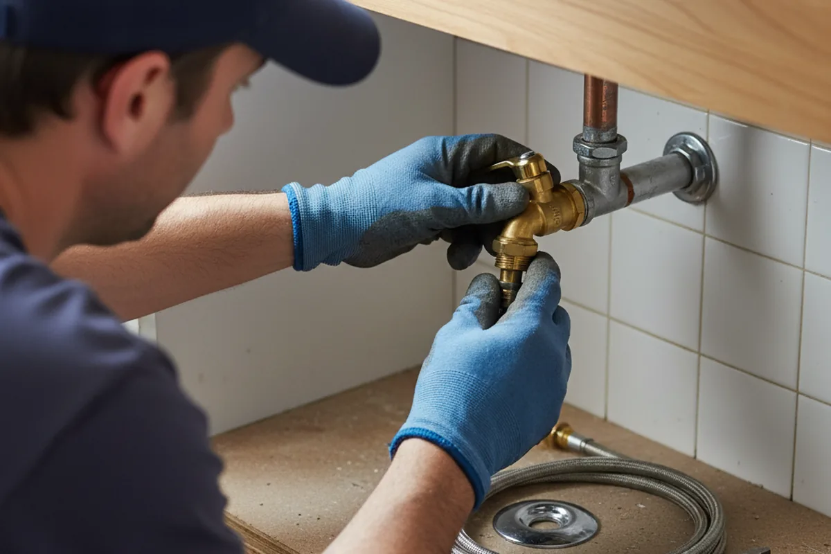 Shutoff valve and fitting work during Faucet and Fixture Repair in Groton